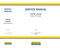 Service Manual for New Holland Harvesting equipment model VN240