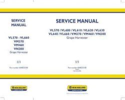 Service Manual for New Holland Harvesting equipment model VL570