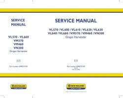 Service Manual for New Holland Harvesting equipment model VM460