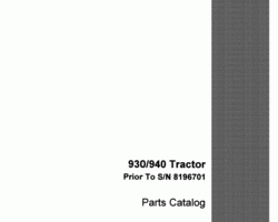 Parts Catalog for Case IH Tractors model 940
