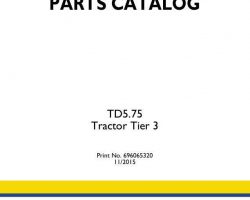 Parts Catalog for New Holland Tractors model TD5.75