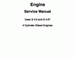 Case Engines model G4.0T Service Manual