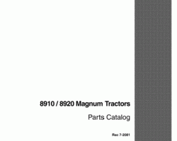 Parts Catalog for Case IH Tractors model 8920