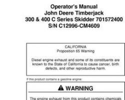 Operators Manuals for Timberjack C Series model 380c Skidders