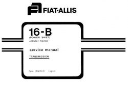 Fiat Allis Tractors model 16-B Service Manual