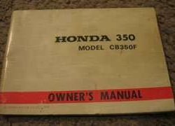 1972 Honda CB350F 350 Four Motorcycle Owner's Manual