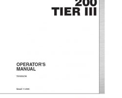 New Holland CE Motor graders model 200 Operator's Manual