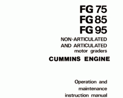 Fiat Allis Motor graders model 95 Operator's Manual
