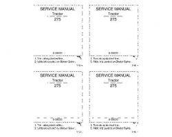 Service Manual for Case IH Tractors model 275