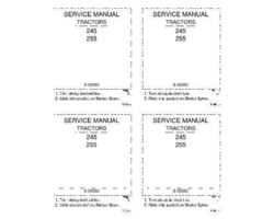 Service Manual for Case IH Tractors model 255