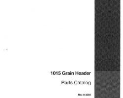 Parts Catalog for Case IH Headers model 1015