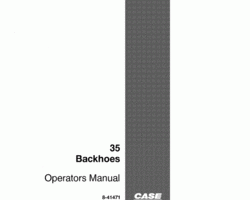 Case Loader backhoes model W20B Operator's Manual