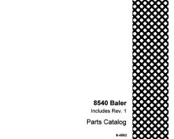Parts Catalog for Case IH Balers model 8540