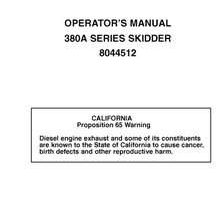 Operators Manuals for Timberjack A Series model 380a Skidders