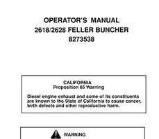 Operators Manuals for Timberjack 2618 2628 model 2628 Tracked Feller Bunchers