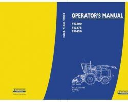 Operator's Manual for New Holland Harvesting equipment model FX450