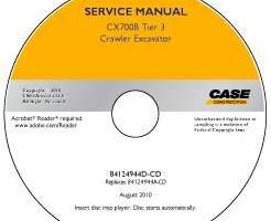 Service Manual on CD for Case Excavators model CX700B