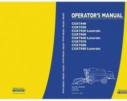 Operator's Manual for New Holland Combine model CSX7050