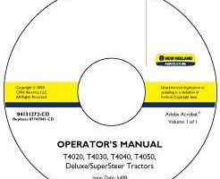Operator's Manual on CD for New Holland Tractors model T4020