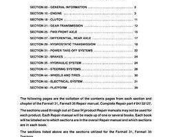 Service Manual for Case IH Tractors model Farmall 35