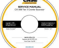 Service Manual on CD for Case Excavators model CX130B