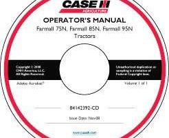 Operator's Manual on CD for Case IH Tractors model Farmall 85N
