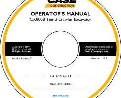 Operator's Manual on CD for Case Excavators model CX800B