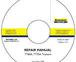 Service Manual on CD for New Holland Tractors model TT75A