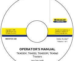 Operator's Manual on CD for New Holland Tractors model TK4050