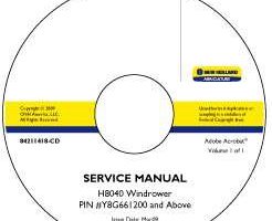 Service Manual on CD for New Holland Windrower model H8040
