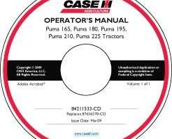 Operator's Manual on CD for Case IH Tractors model PUMA 165