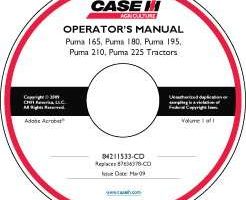 Operator's Manual on CD for Case IH Tractors model PUMA 210