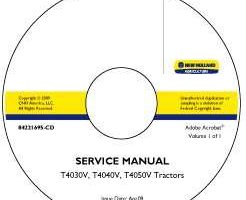 Service Manual on CD for New Holland Tractors model T4040V
