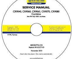 Service Manual on CD for New Holland Combine model CR9080