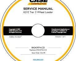Service Manual on CD for Case Wheel loaders model 621E