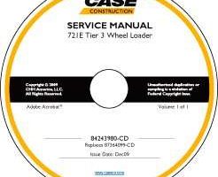 Service Manual on CD for Case Wheel loaders model 721E
