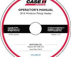 Operator's Manual on CD for Case IH Headers model 2016