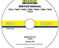Service Manual on CD for New Holland Tractors model T6020 COMPLETE