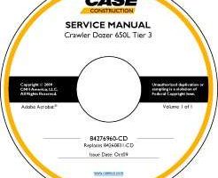 Service Manual on CD for Case Dozers model 650L