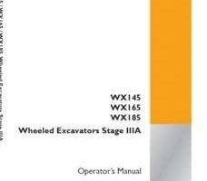 Case Excavators model WX165 Operator's Manual