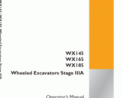 Case Excavators model WX145 Operator's Manual
