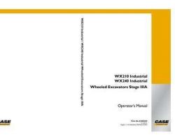 Case Excavators model WX240 Indust Tier 3 Operator's Manual