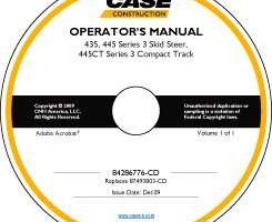 Operator's Manual on CD for Case Skid steers / compact track loaders model 445
