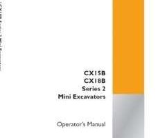 Case Mini excavators model CX15B Operator's Manual