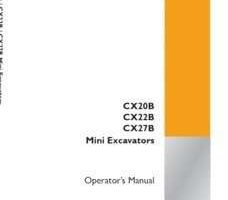 Case Mini excavators model CX20B Operator's Manual