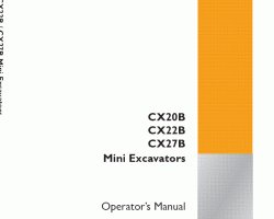 Case Mini excavators model CX27B Operator's Manual