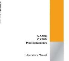 Case Mini excavators model CX40B Operator's Manual