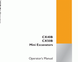 Case Mini excavators model CX50B Operator's Manual