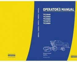 Operator's Manual for New Holland Combine model TC5050