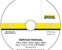 Service Manual on CD for New Holland Tractors model T8020